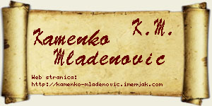 Kamenko Mladenović vizit kartica